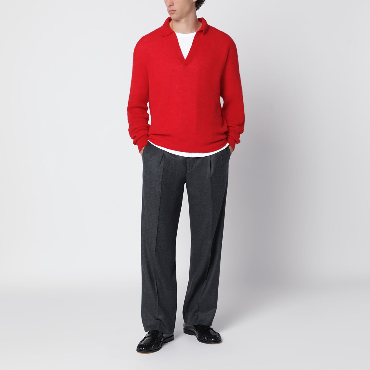 Charcoal grey trousers in wool