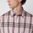Camicia a quadri rosa in cotone e seta