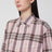 Chemise à carreaux rose en coton et soie