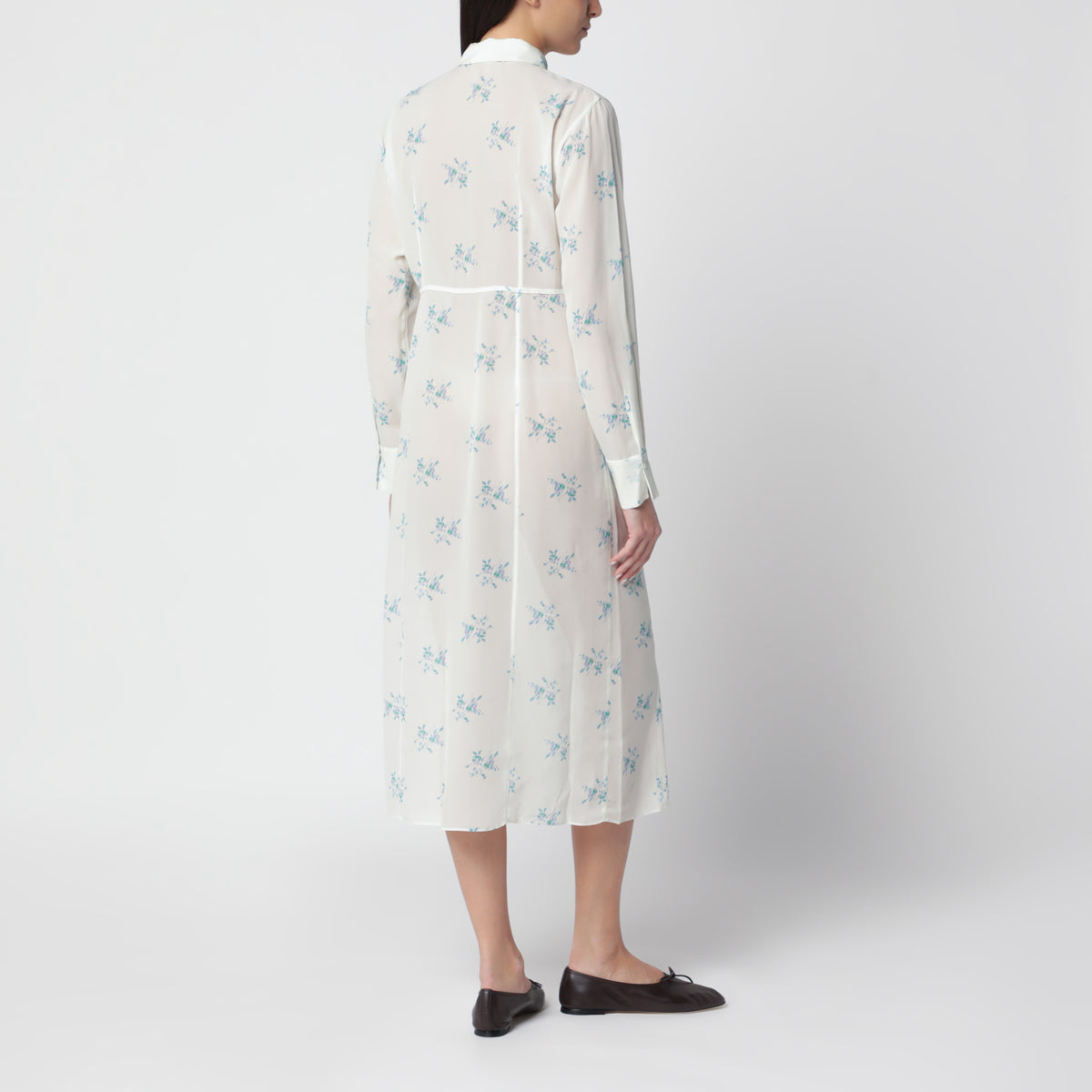 Ivory white silk georgette dress