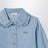 Light blue denim shirt with rounded collar