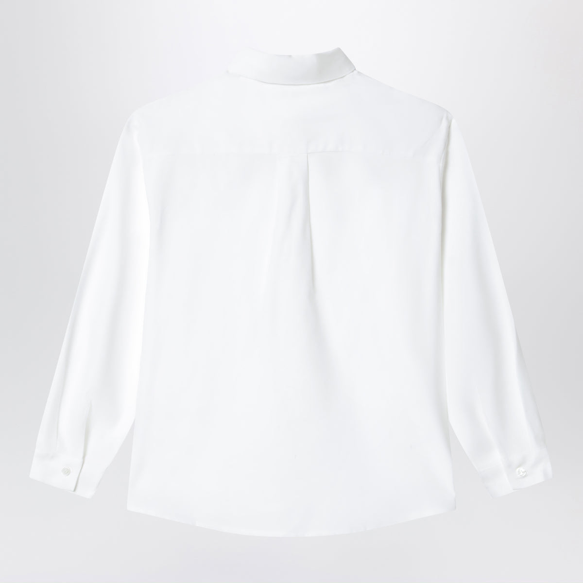 White cotton shirt with maxi bow