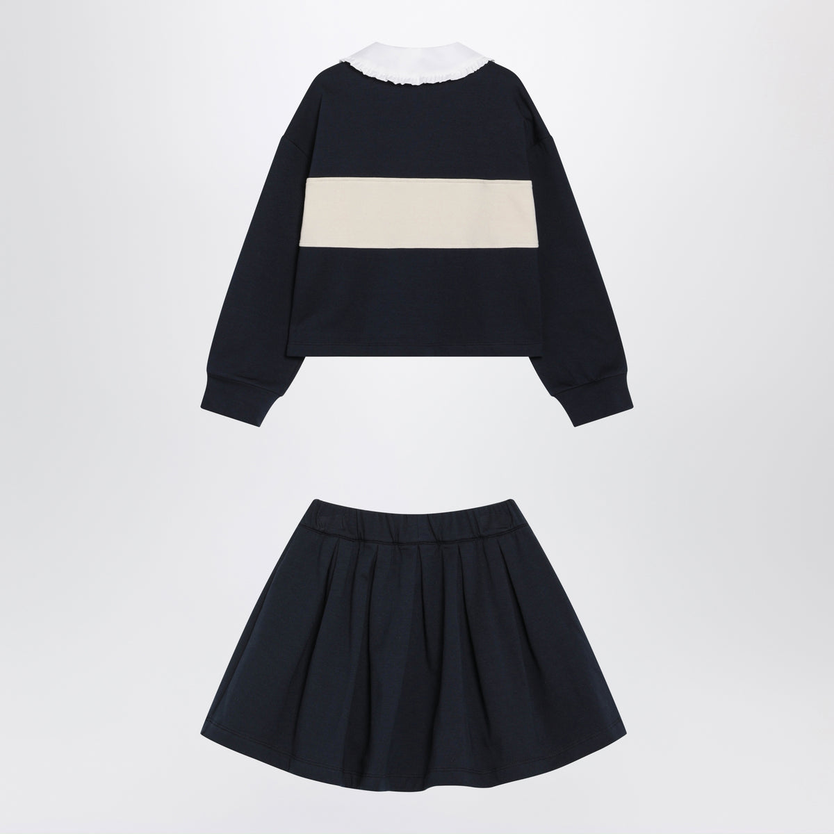 Blue/white two-piece set in cotton