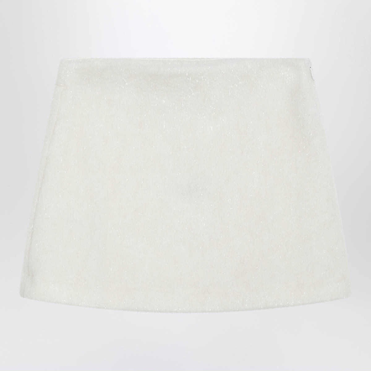 Jupe blanche en drap lurex
