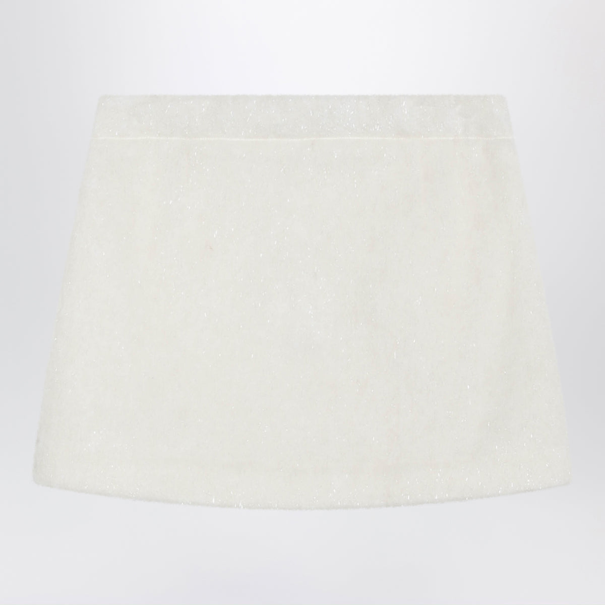 Jupe blanche en drap lurex