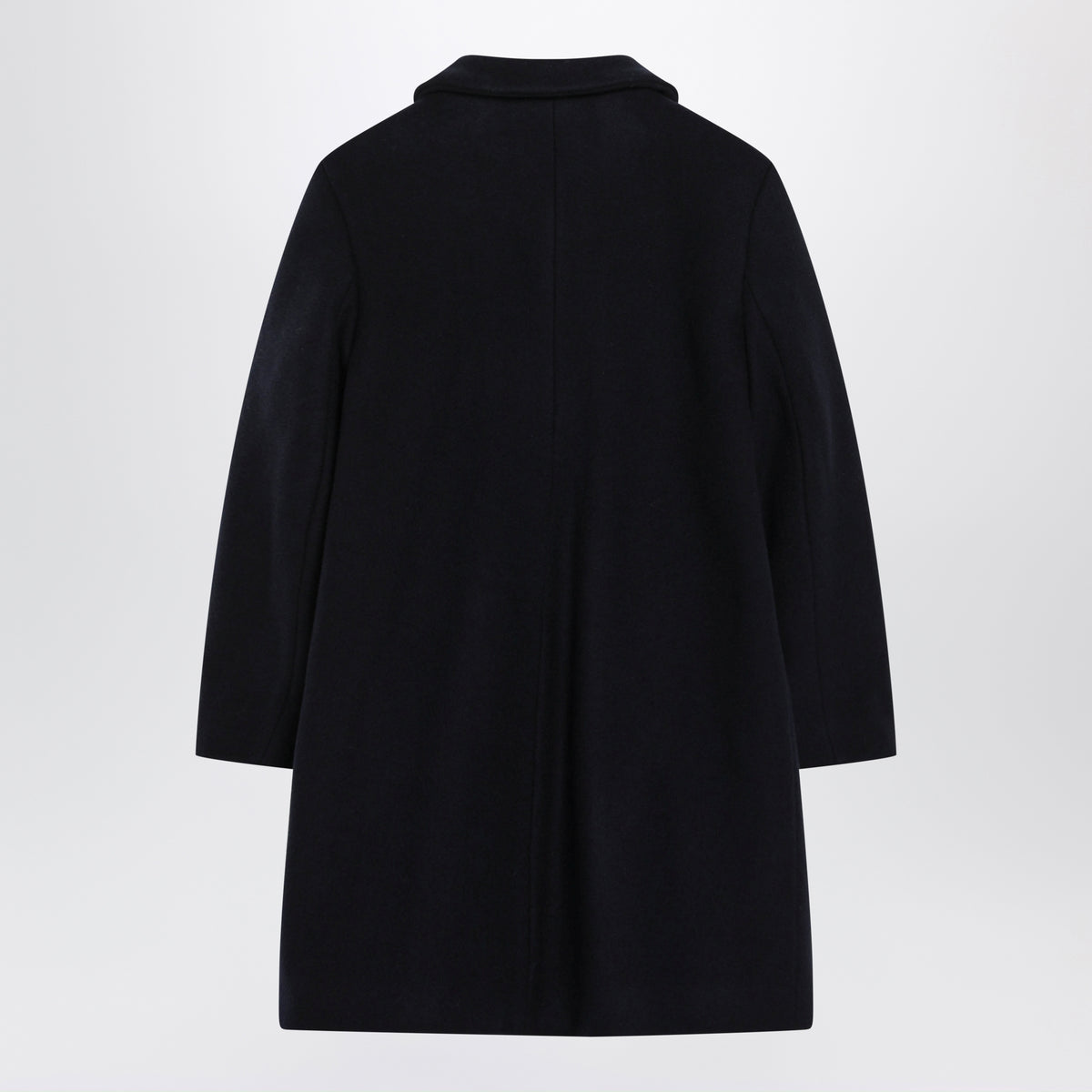 Langer blauer Mantel aus Wollmischung