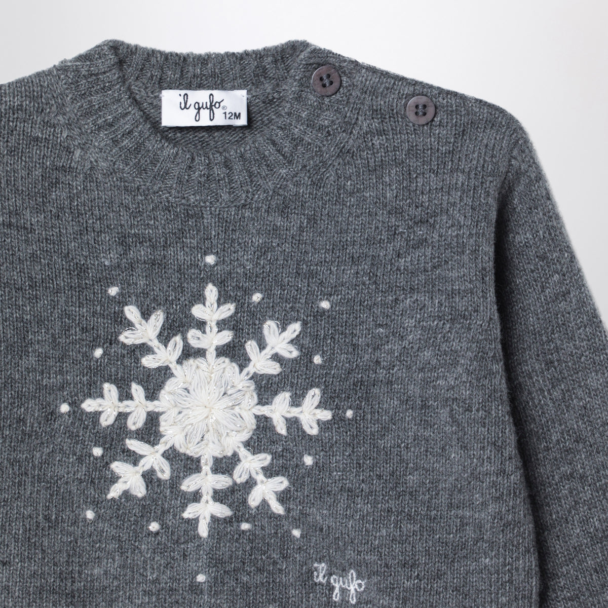 Asphalt crew neck sweater in merino wool