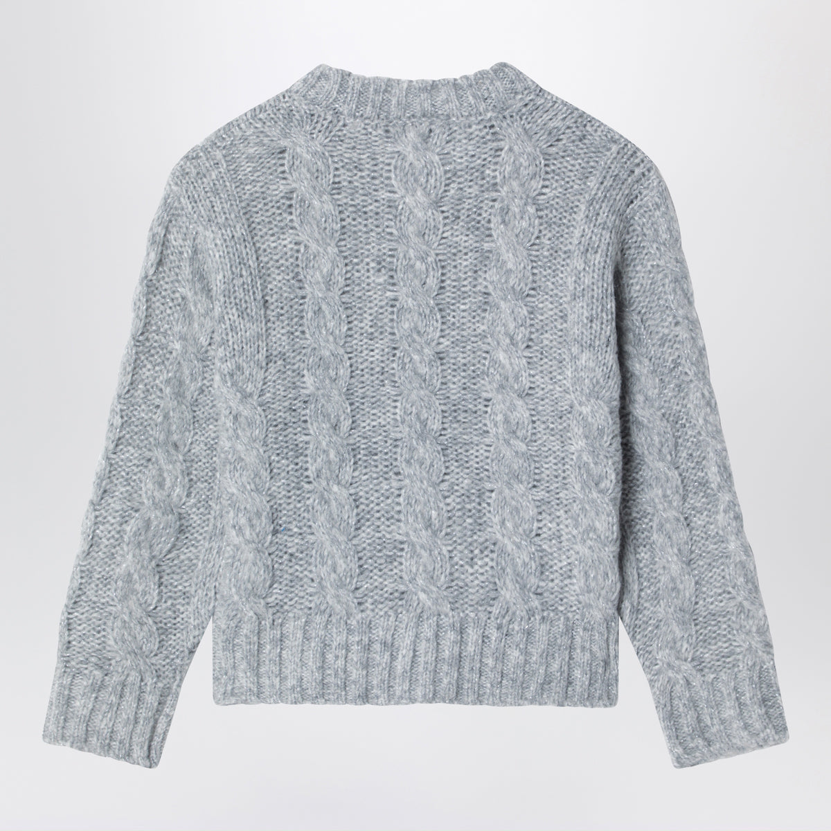 Grey cable-knit sweater in wool blend