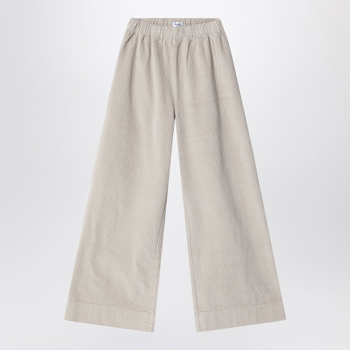 Pantalon wide leg greige en velours côtelé