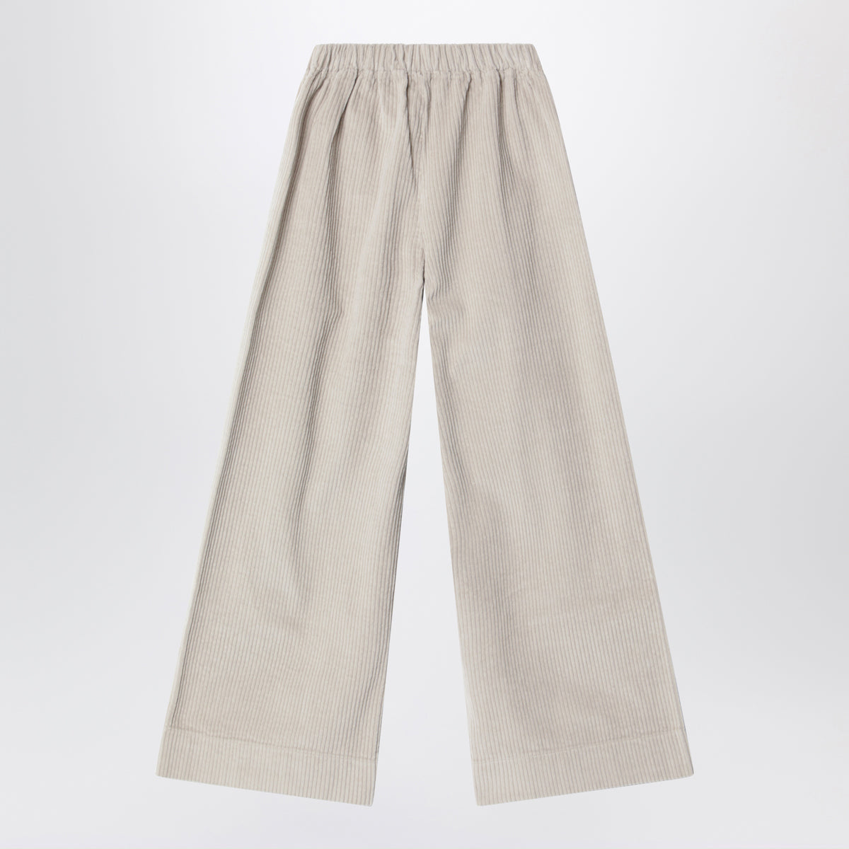 Pantalon wide leg greige en velours côtelé