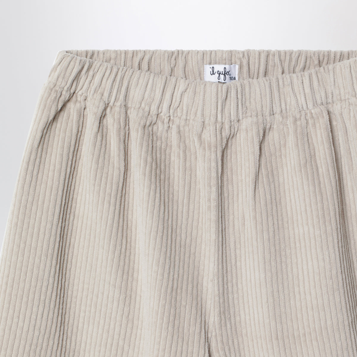 Pantalon wide leg greige en velours côtelé
