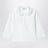 Polo bianco latte in cotone con colletto volant