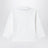 Polo bianco latte in cotone con colletto volant