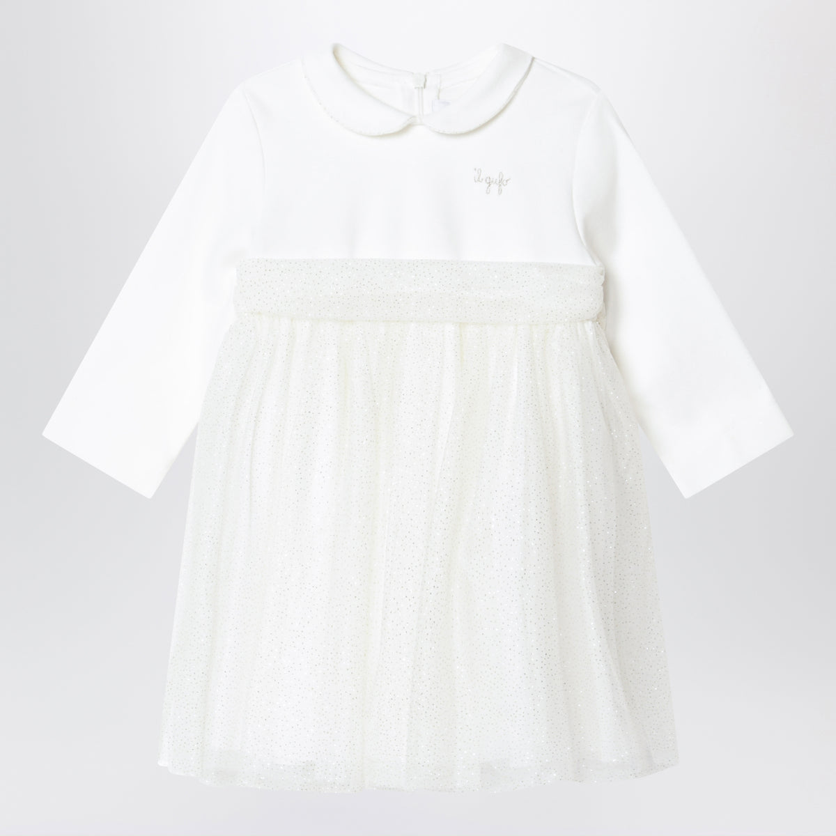 Kleid in Latte aus Tüll mit Mikroglitter