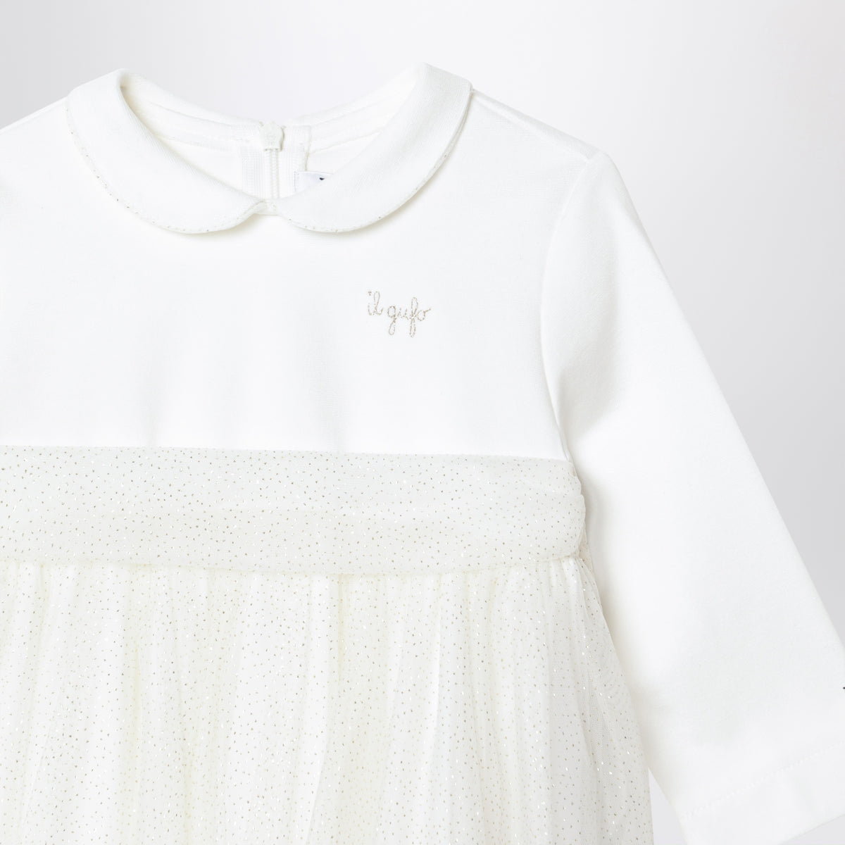 Kleid in Latte aus Tüll mit Mikroglitter