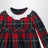 Rotes Tartankleid mit Volantkragen