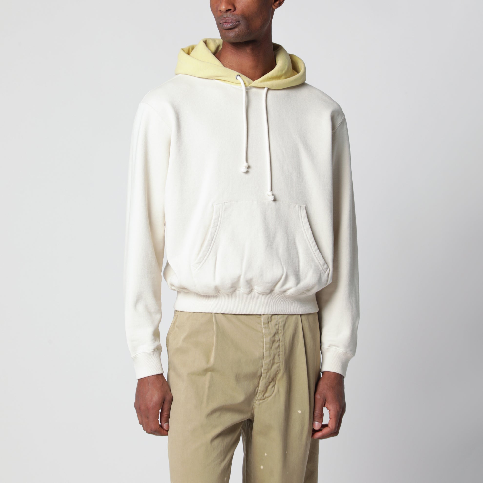 Sweat en coton blanc/jaune clair