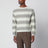 Maglia in cotone e seta grigio lime a righe