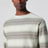 Maglia in cotone e seta grigio lime a righe