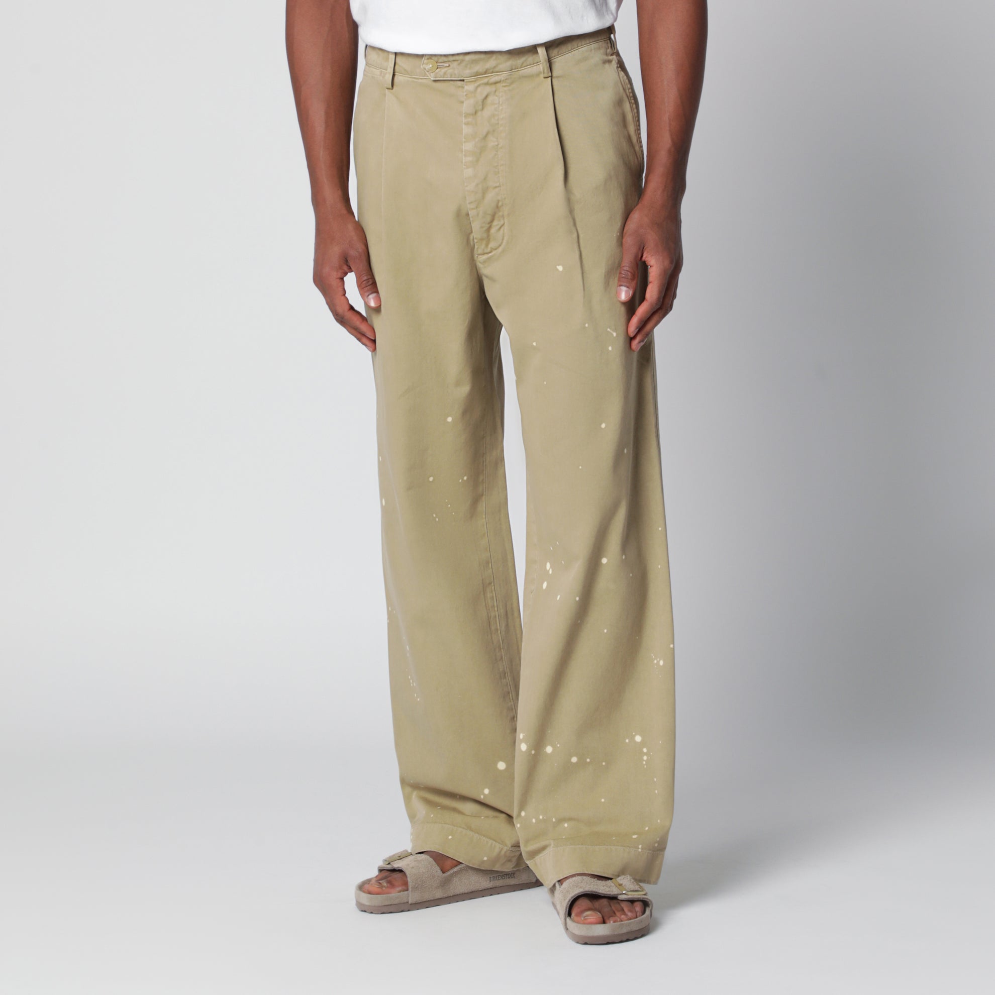 Pantaloni chino Finx in cotone beige