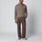 Khaki brown cashmere and silk skipper polo