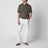 Olive grey short-sleeved cotton polo shirt