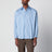 Camicia a righe azzurra in cotone e seta