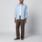 Camicia slim in twill di cotone azzurra