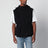 Gilet in tela di lana nero con coulisse