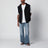 Gilet in tela di lana nero con coulisse