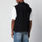 Gilet in tela di lana nero con coulisse