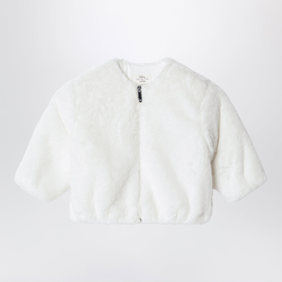White faux fur jacket