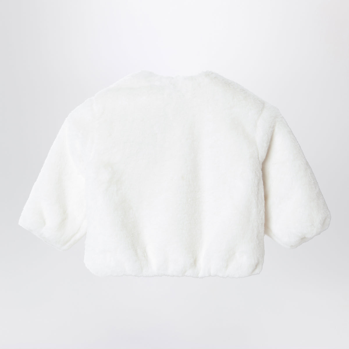 White faux fur jacket
