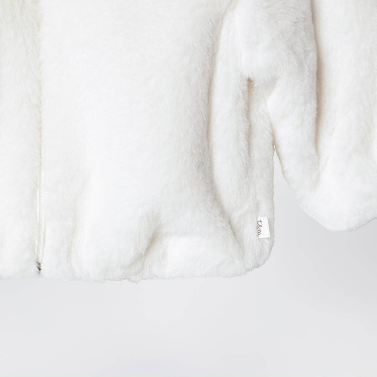 White faux fur jacket