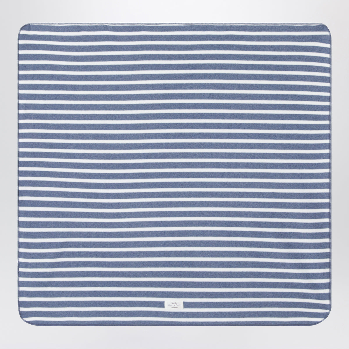Powder blue striped cotton blanket