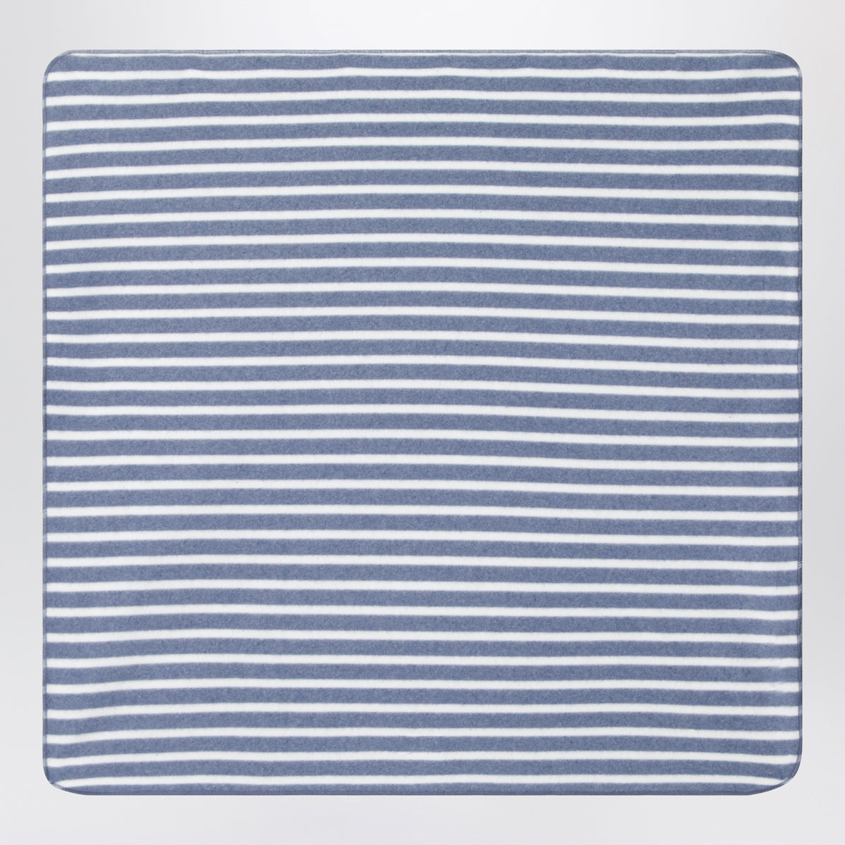 Powder blue striped cotton blanket