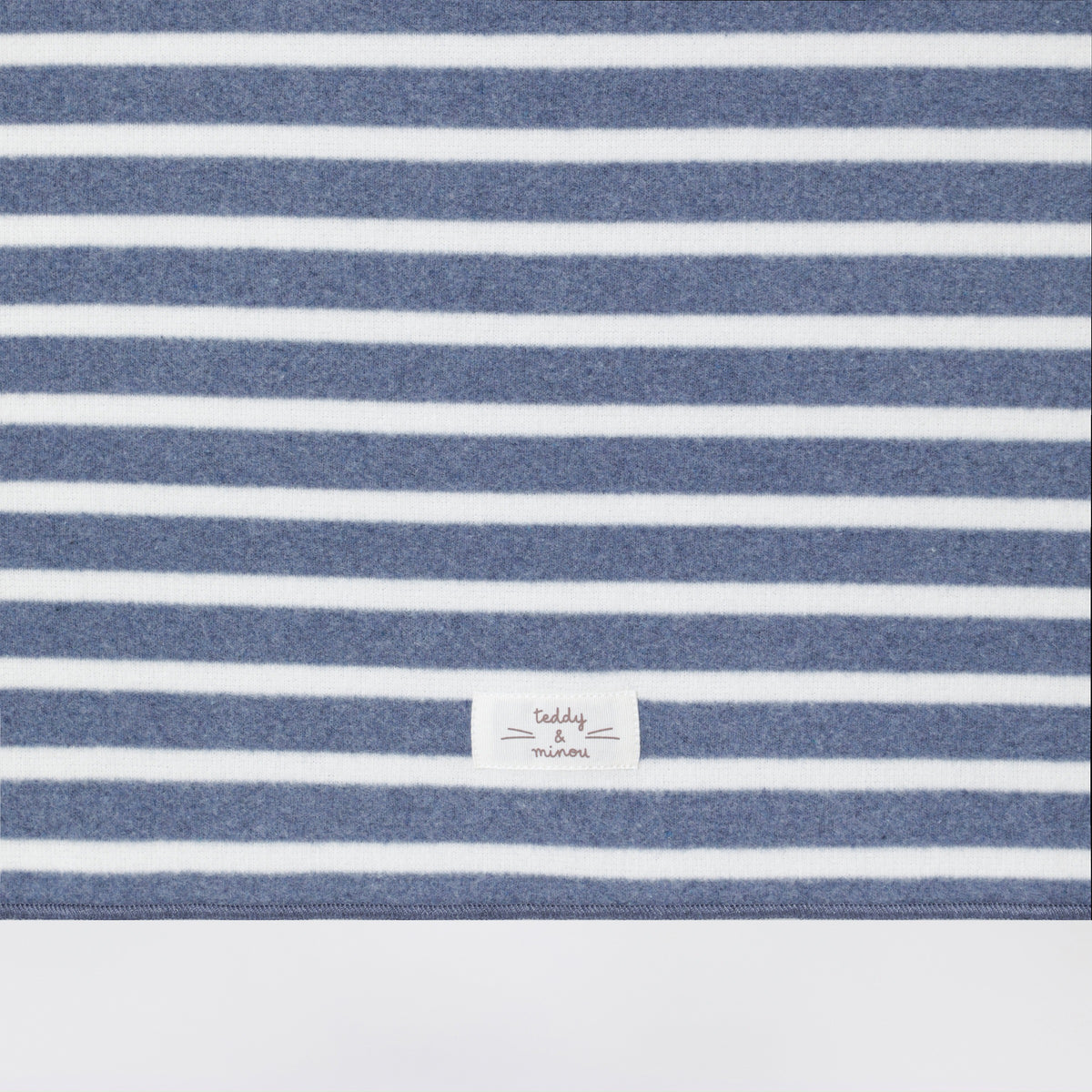 Powder blue striped cotton blanket