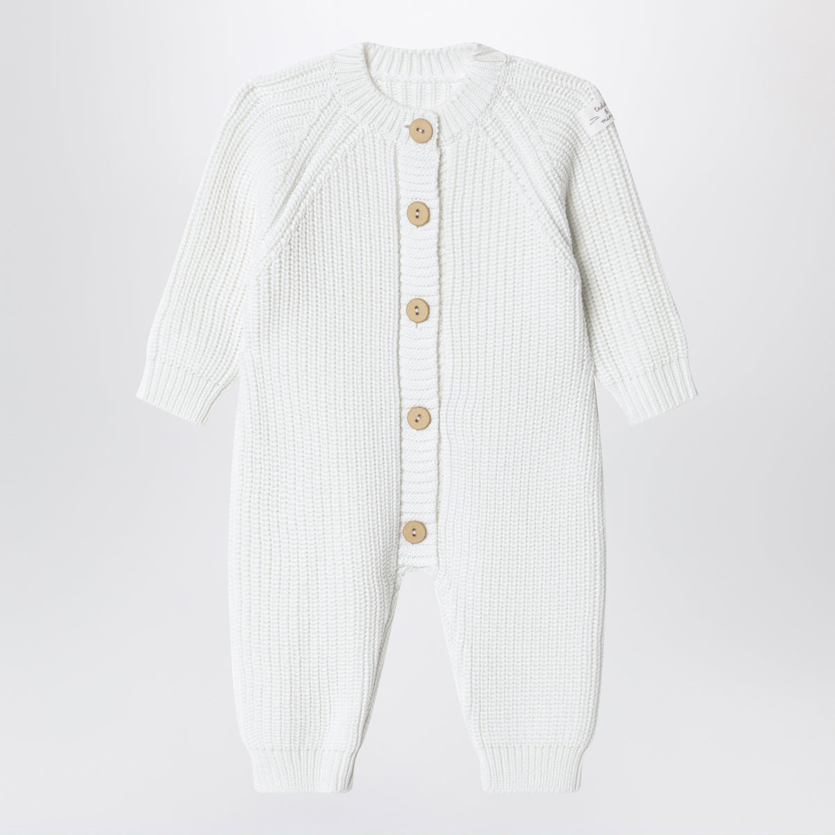Cream ribbed cotton romper