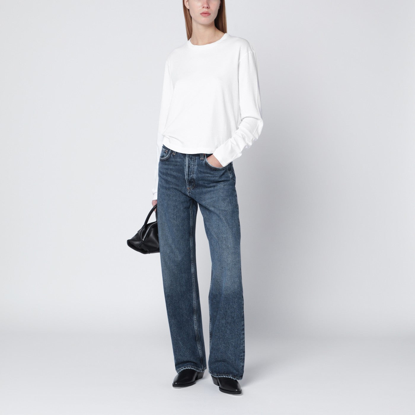 Jean bleu en denim régénéré