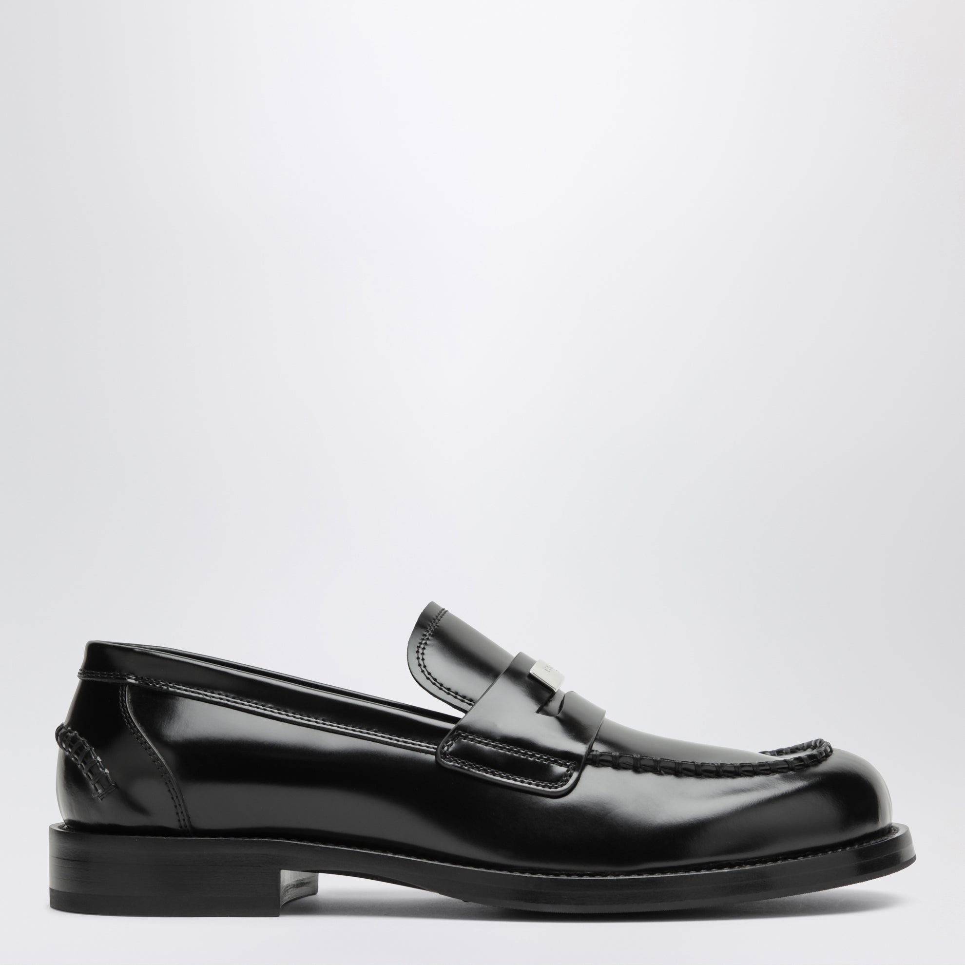 mocassin en cuir de veau noir