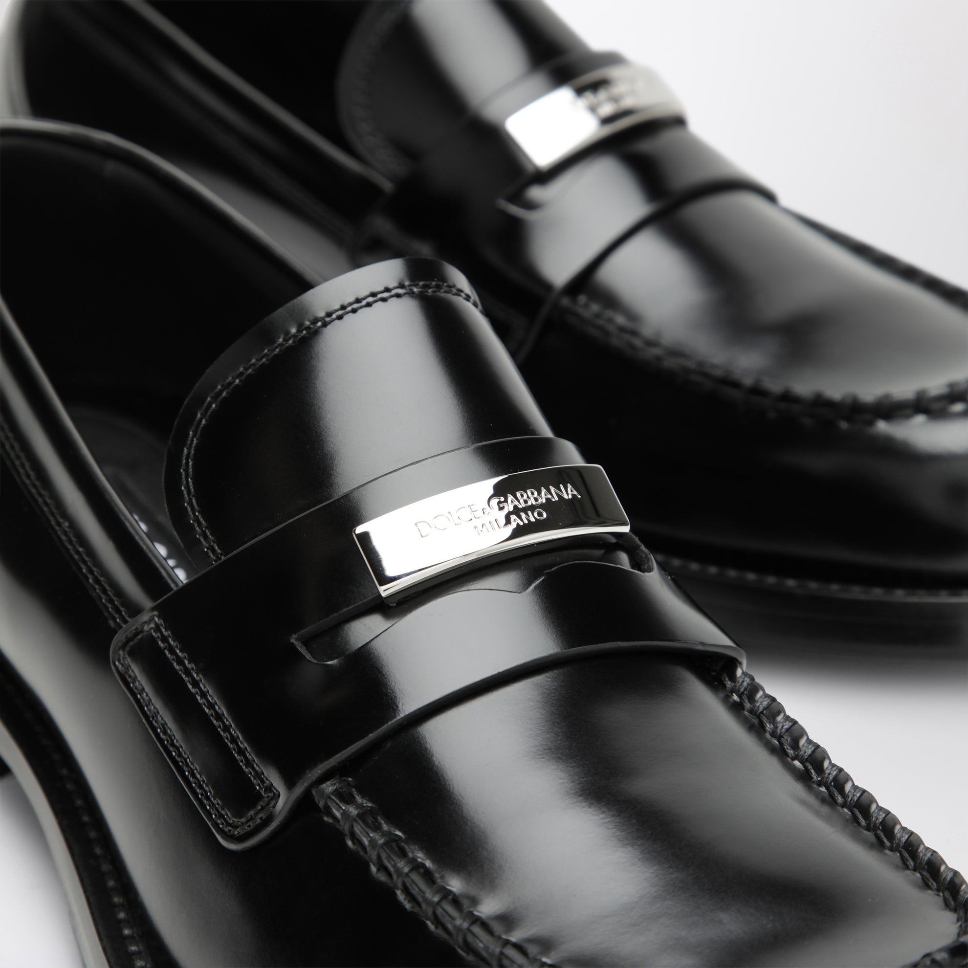 mocassin en cuir de veau noir
