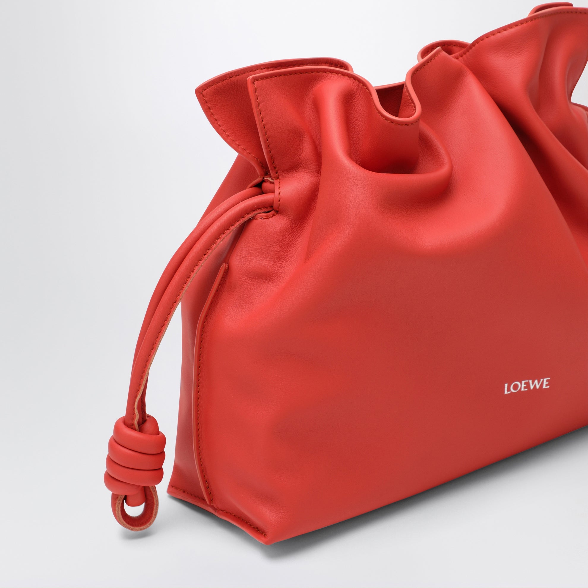 Medium Flamenco Clutch bag in orange nappa leather