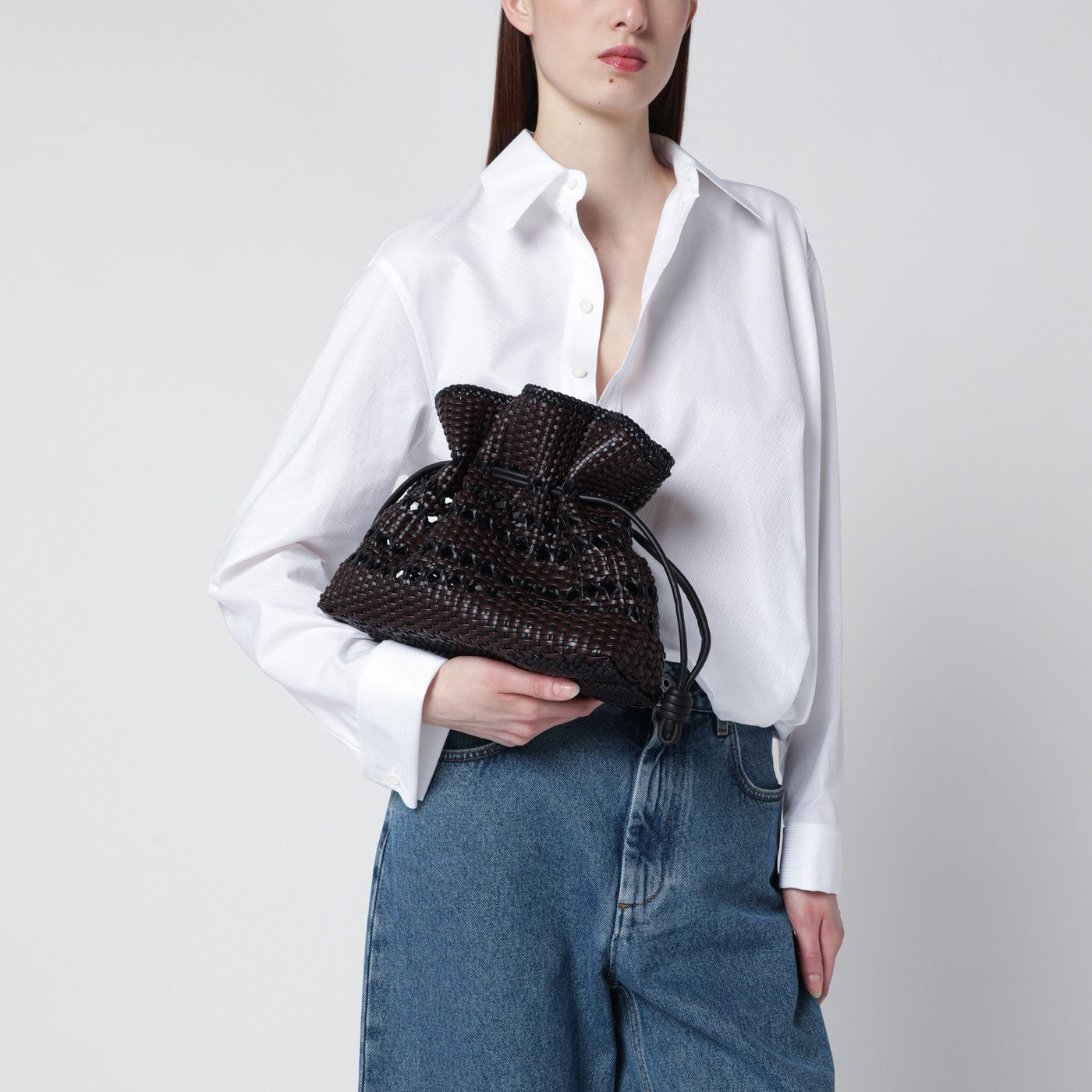 Flamenco medium clutch bag black/brown