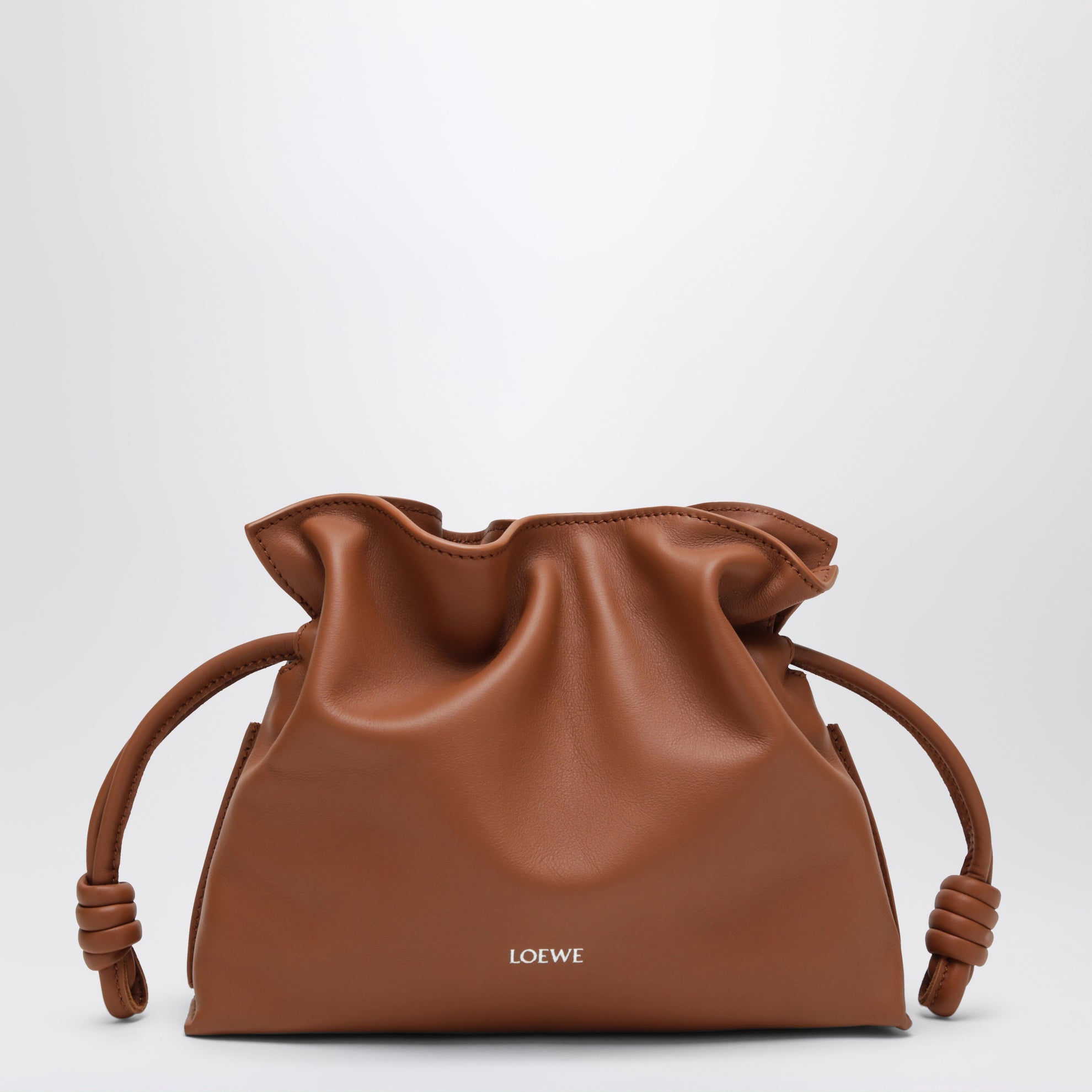 Borsa clutch Flamenco mini marrone chiaro