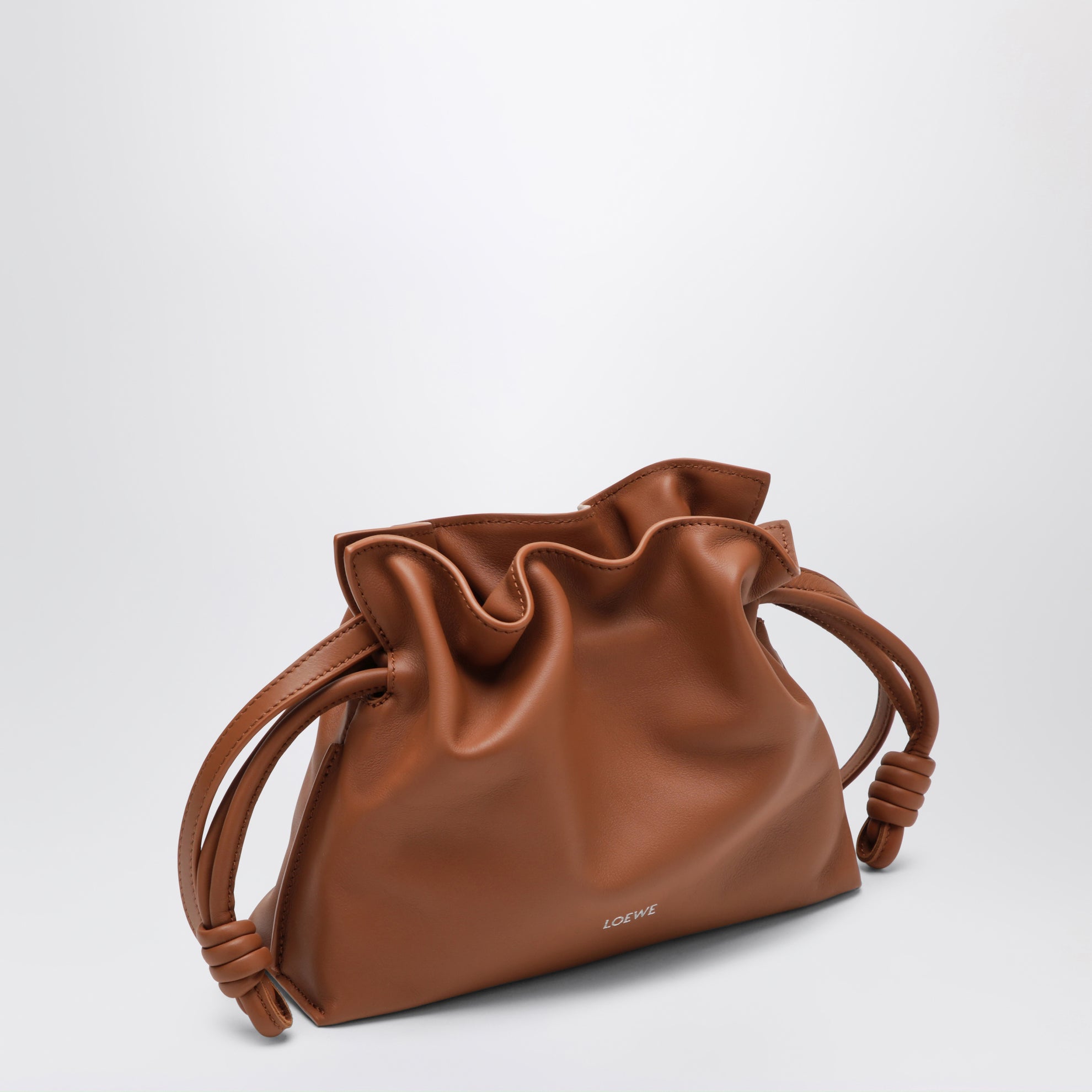 Borsa clutch Flamenco mini marrone chiaro
