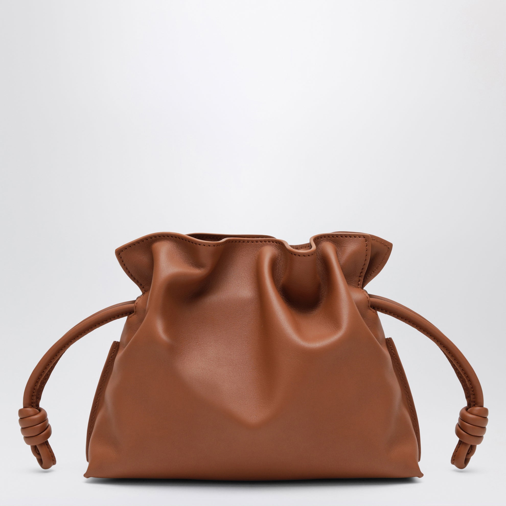 Borsa clutch Flamenco mini marrone chiaro