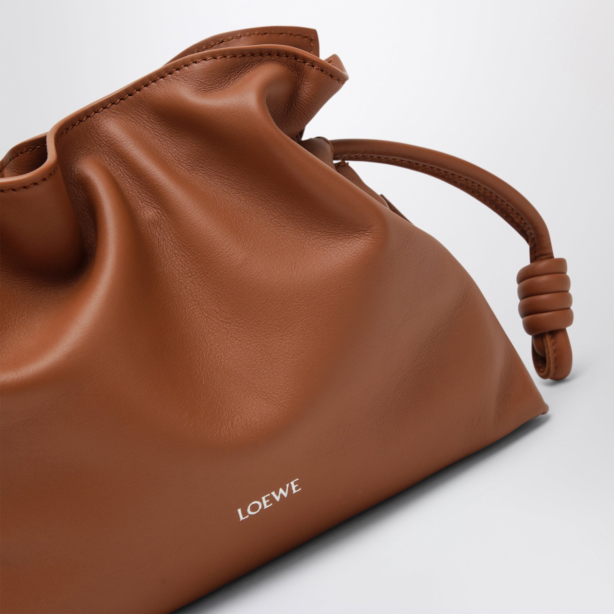 Borsa clutch Flamenco mini marrone chiaro