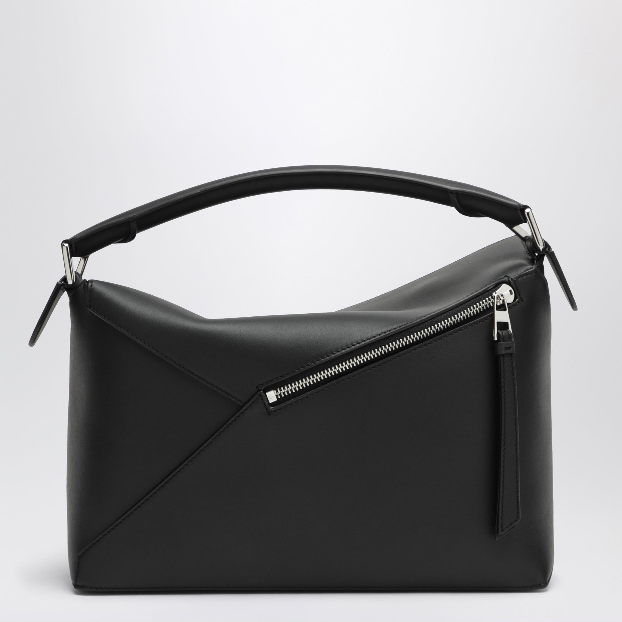 Sac Puzzle Edge moyen en cuir de veau noir