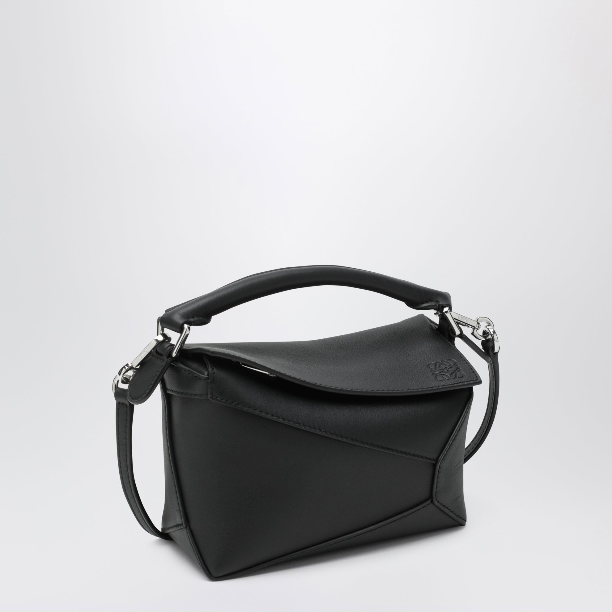Black Puzzle Edge Mini Bag In Grained Leather