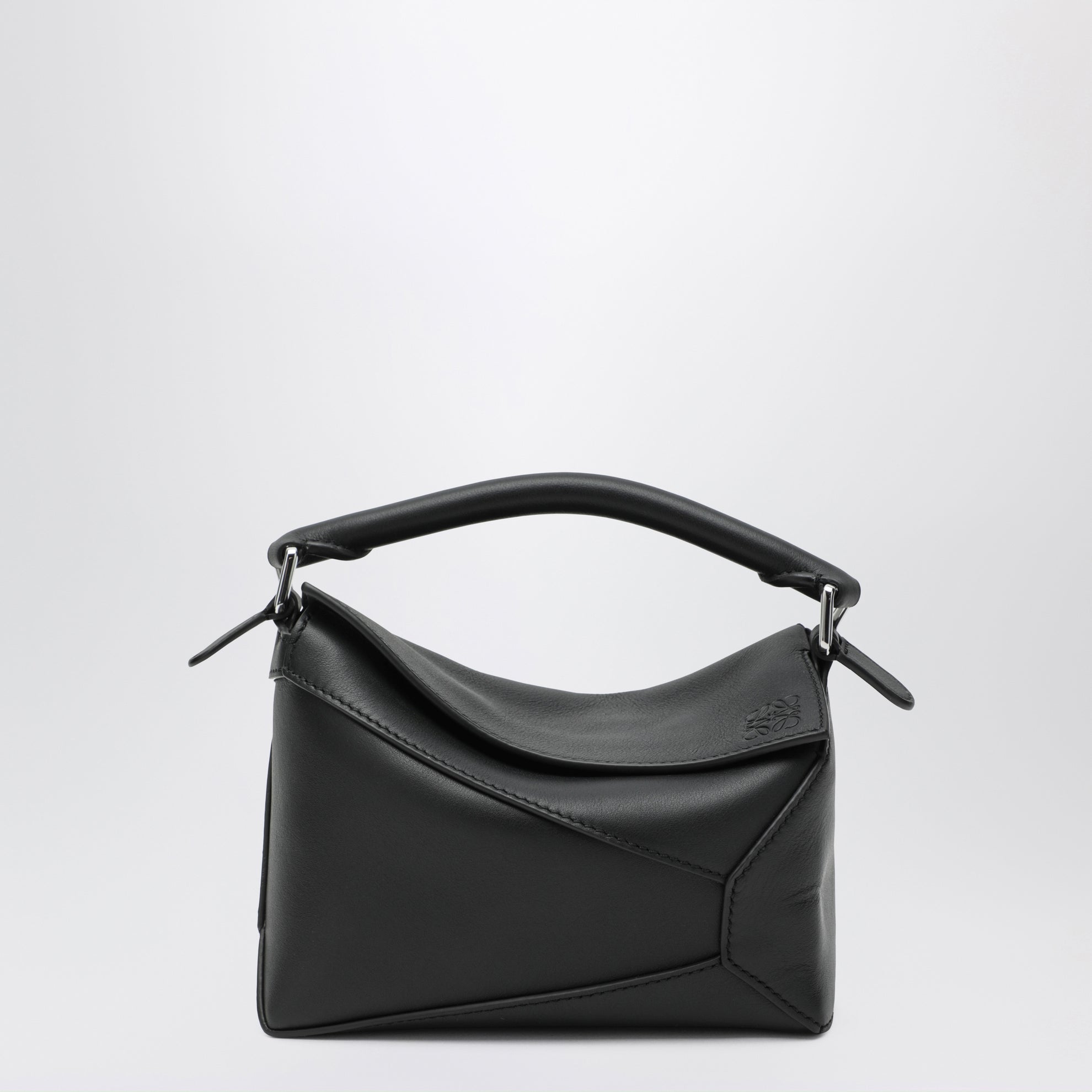 Mini Puzzle Edge bag in black leather